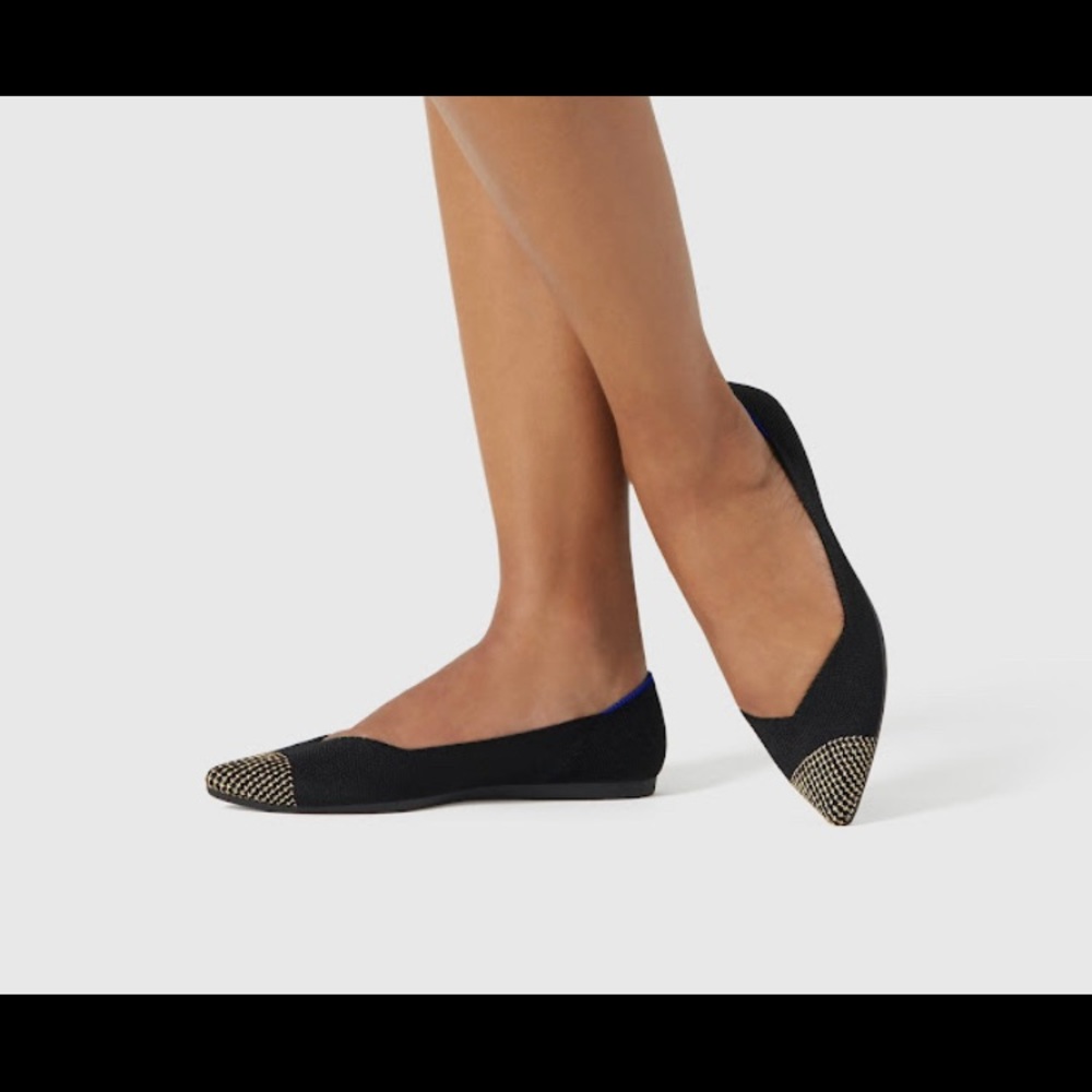 Rothy's Black and Gold Flats